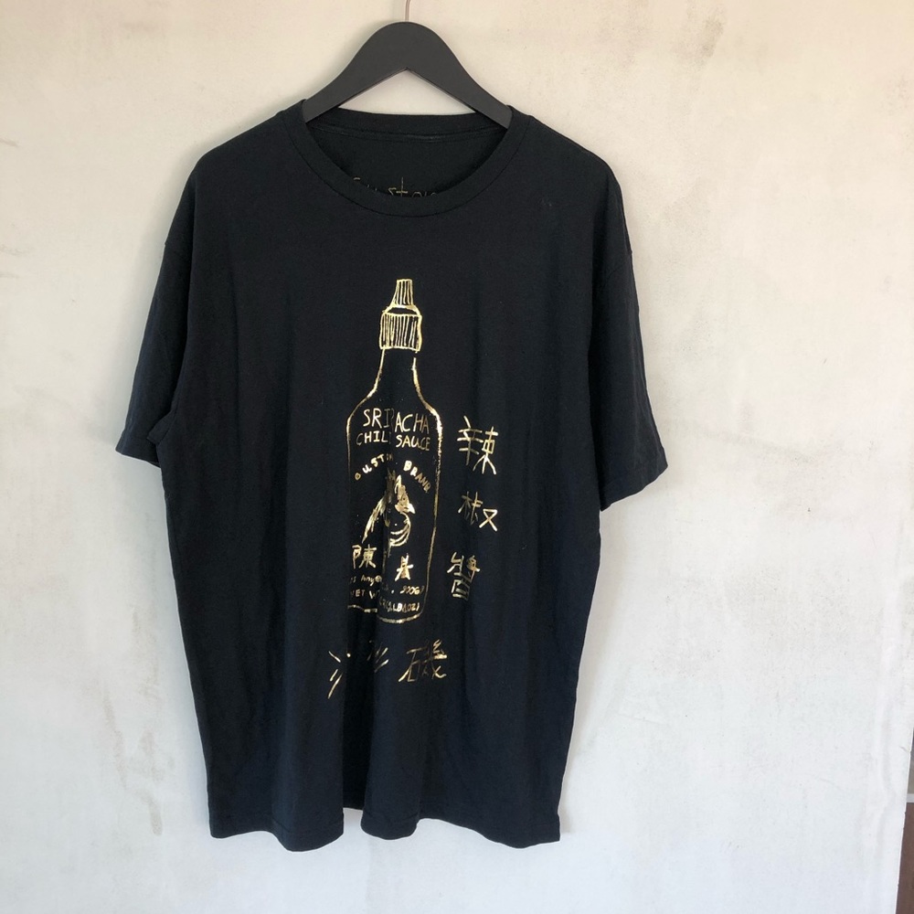 Custom Ketchup siracha black & gold foil tshirt